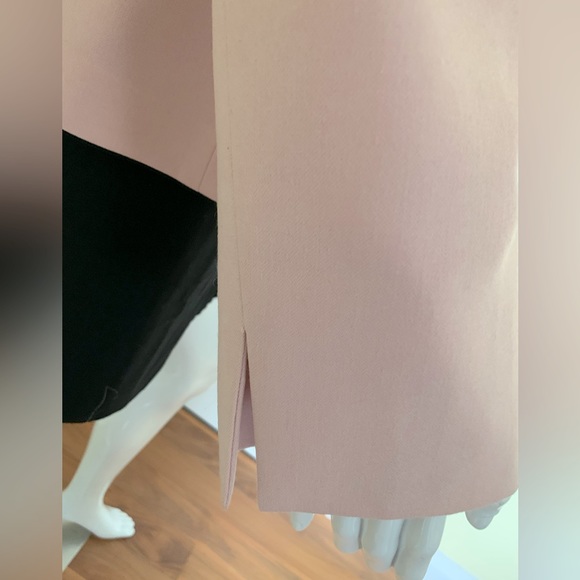 100% fine wool light pink blazer jacket collared single hook & eye closure US 12 - Picture 8 of 16
